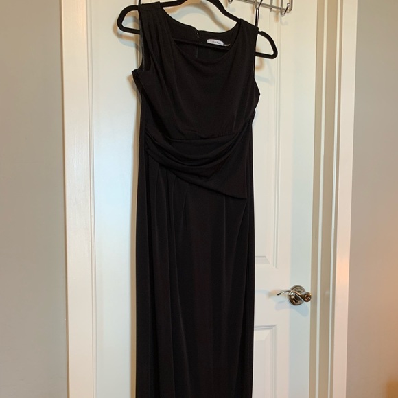 Calvin Klein Black Sleeveless Jersey Gown Size 10 - Picture 2 of 16